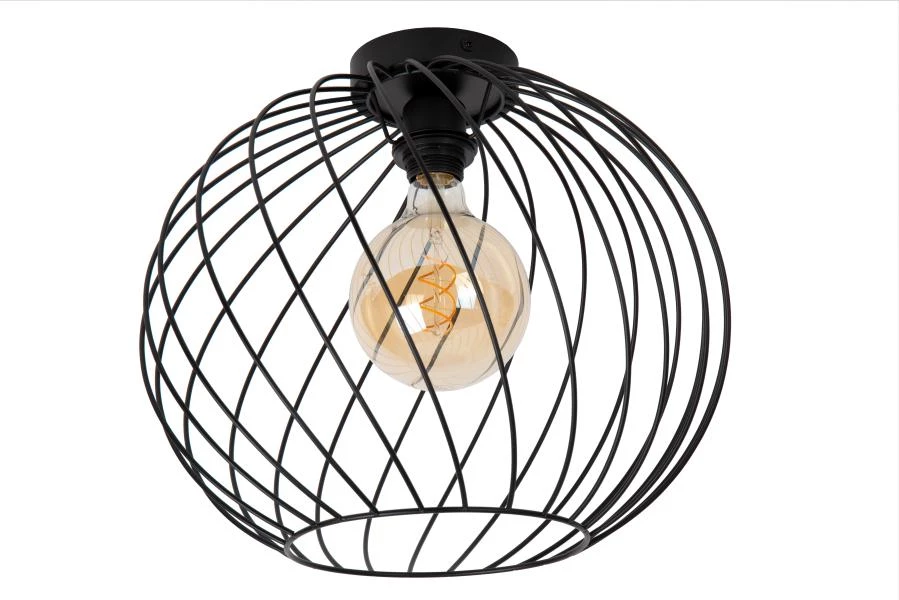 Lucide DANZA - Plafonnier - Ø 40 cm - 1xE27 - Noir - éteint